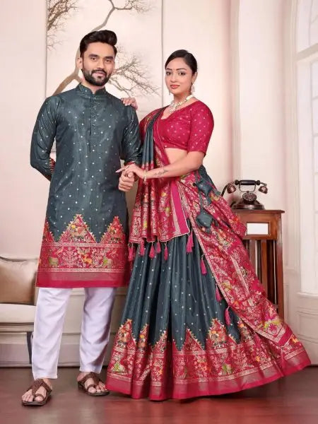Luxury Festive Couple Outfit Set