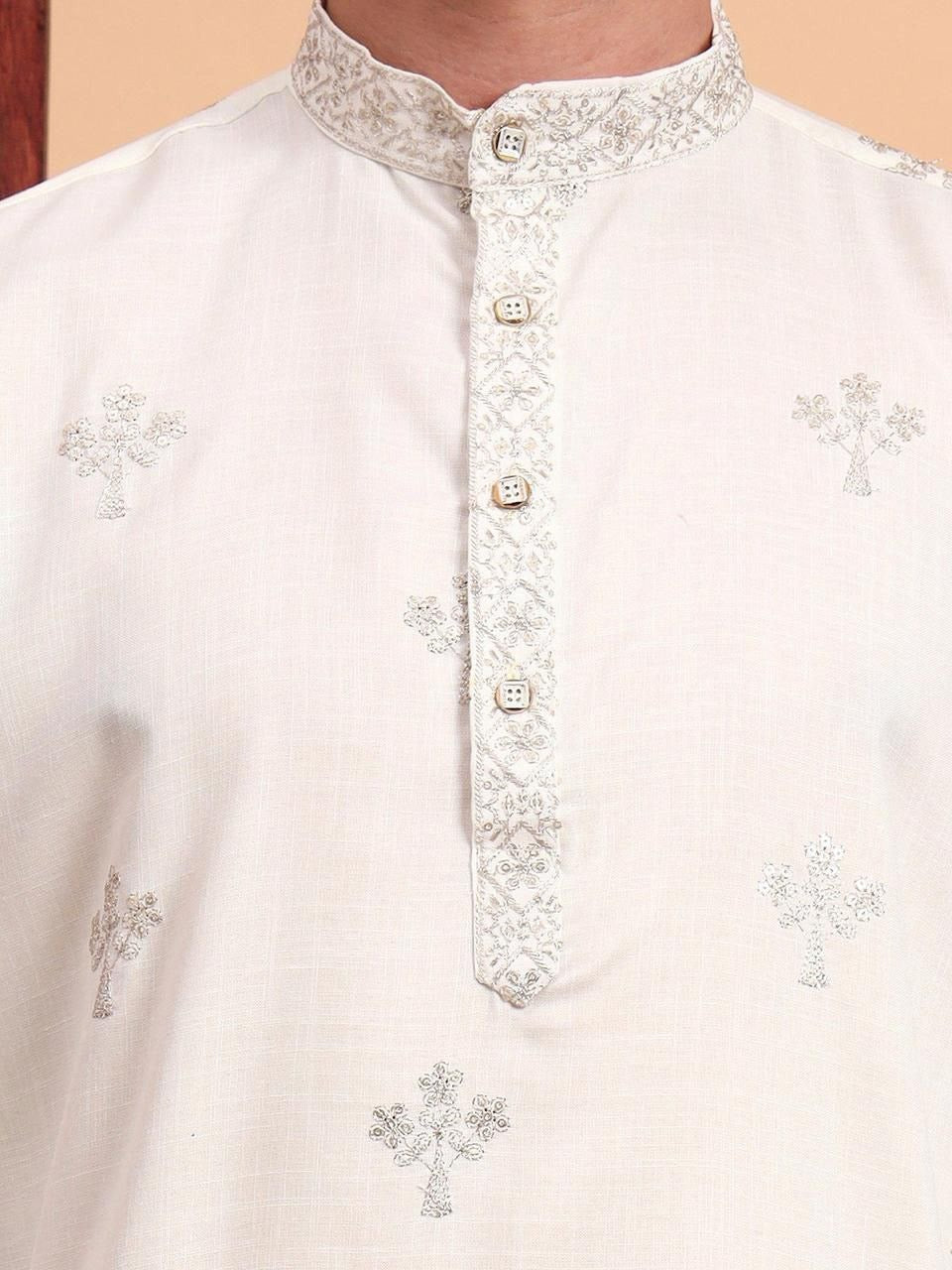 Men’s Cotton Embroidered Kurta – Traditional Occasion Wear