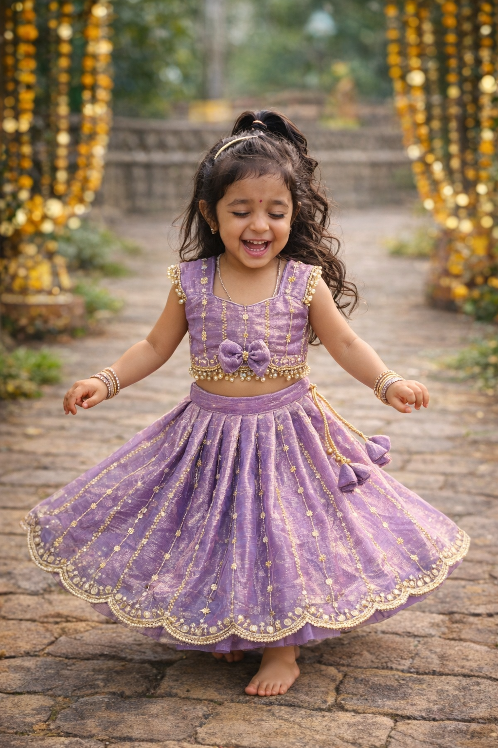 Girls Silk Lehenga Choli Set – Embroidered Party & Wedding Outfit