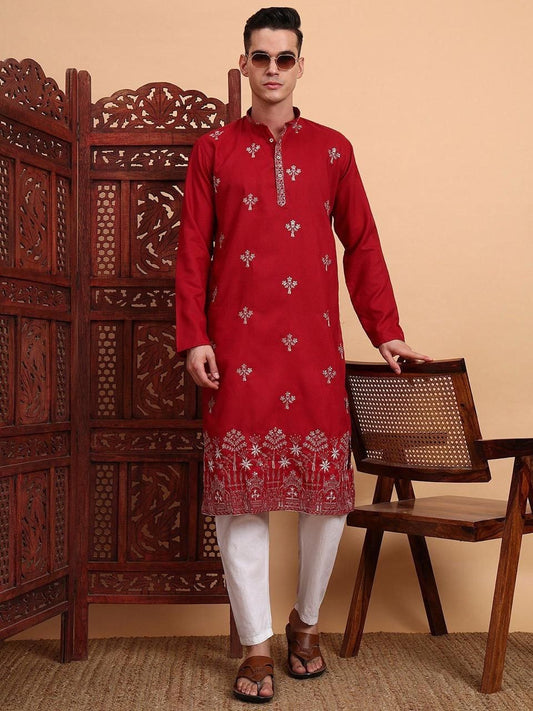 Men’s Cotton Embroidered Kurta – Traditional Occasion Wear
