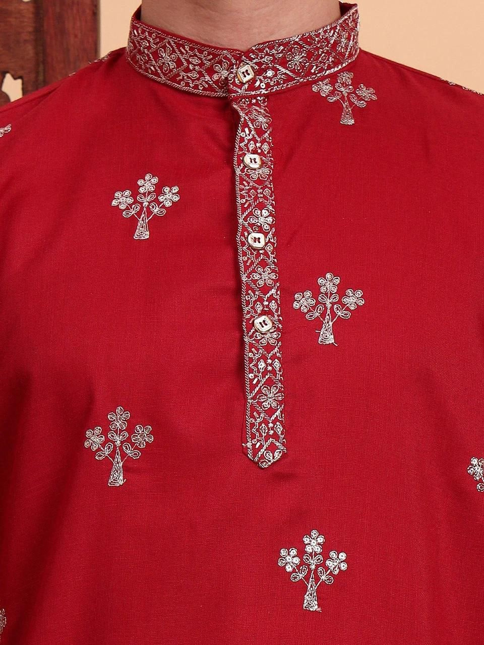 Men’s Cotton Embroidered Kurta – Traditional Occasion Wear