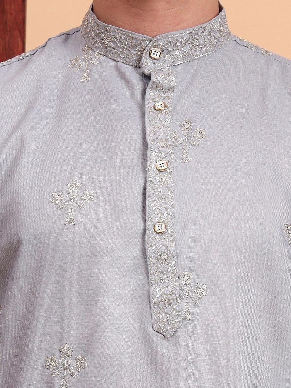 Men’s Cotton Embroidered Kurta – Traditional Occasion Wear